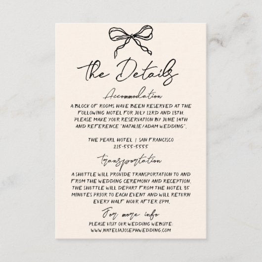 Retro Hand geschreven Getrokken eigenzinnige Bruil Informatiekaartje (Voorkant)