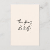 Retro Hand geschreven Getrokken eigenzinnige Bruil Informatiekaartje (Achterkant)