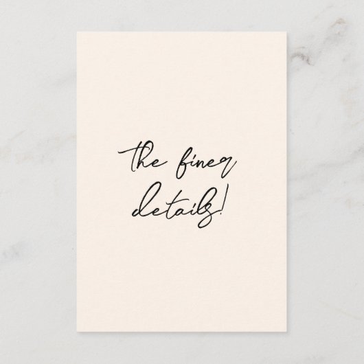 Retro Hand geschreven Getrokken eigenzinnige Bruil Informatiekaartje (Achterkant)