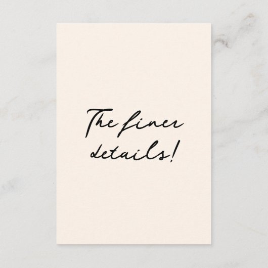 Retro Hand geschreven Getrokken eigenzinnige Bruil Informatiekaartje (Achterkant)