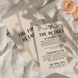 Retro Hand geschreven Getrokken eigenzinnige Bruil Informatiekaartje