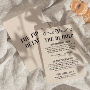 Retro Hand geschreven Getrokken eigenzinnige Bruil Informatiekaartje