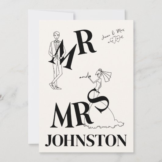 Retro Hand geschreven Getrokken eigenzinnige bruil Kaart (Voorkant)