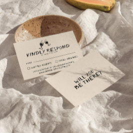 Retro Hand geschreven getrokken glazen eigenzinnig RSVP Kaartje