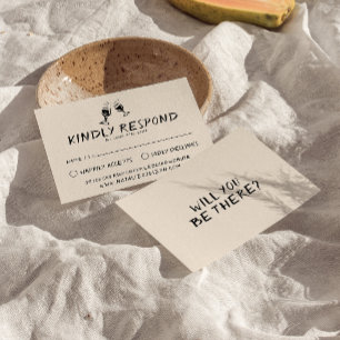 Retro Hand geschreven getrokken glazen eigenzinnig RSVP Kaartje