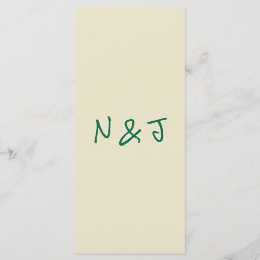 Retro Hand Geschreven Getrokken Groene Eigenzinnig Menu (Achterkant)