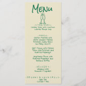 Retro Hand Geschreven Getrokken Groene Eigenzinnig Menu (Voorkant)