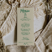 Retro Hand Geschreven Getrokken Groene Eigenzinnig Menu