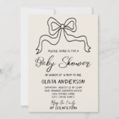 Retro Hand geschreven getrokken lint boog Baby sho Kaart (Voorkant)