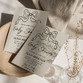 Retro Hand geschreven getrokken lint boog Baby sho Kaart