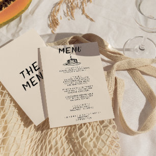 Retro Hand geschreven getrokken taart eigenzinnig  Menu