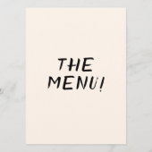 Retro Hand geschreven getrokken taart eigenzinnig  Menu (Achterkant)