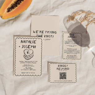 Retro Hand Geschreven Getrokken Taart Quirky Lijst Kaart