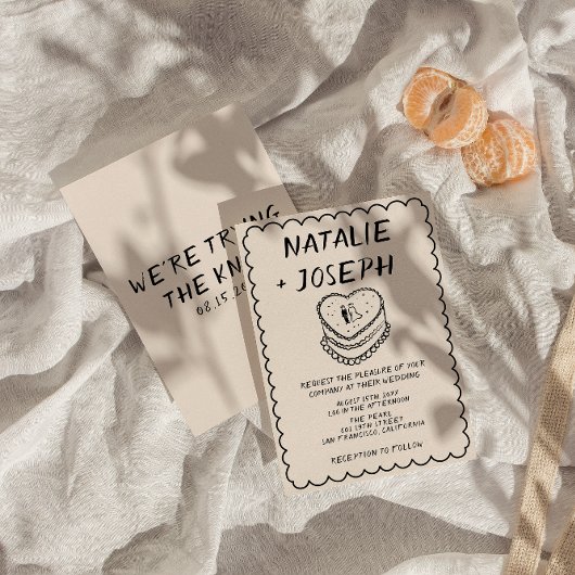 Retro Hand Geschreven Getrokken Taart Quirky Lijst Kaart