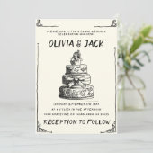 Retro Hand Geschreven Getrokken Taart Quirky Lijst Kaart (Staand voorkant)