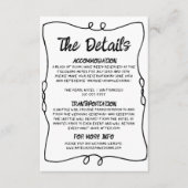 Retro Hand geschreven Lijst Modern bruiloft Detail Informatiekaartje (Voorkant)