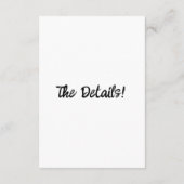 Retro Hand geschreven Lijst Modern bruiloft Detail Informatiekaartje (Achterkant)