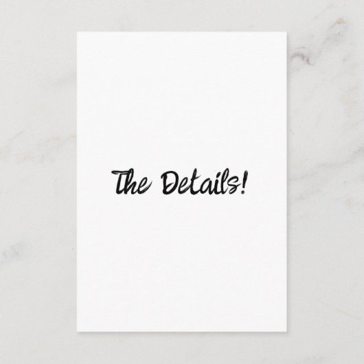 Retro Hand geschreven Lijst Modern bruiloft Detail Informatiekaartje (Achterkant)