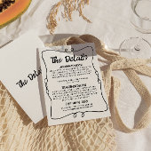 Retro Hand geschreven Lijst Modern bruiloft Detail Informatiekaartje