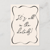 Retro Hand Geschreven Tekening Leuke Schattigee br Informatiekaartje (Achterkant)