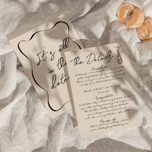 Retro Hand Geschreven Tekening Leuke Schattigee br Informatiekaartje