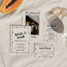 Retro Hand Geschreven Unieke Moderne Lijst Bruilof