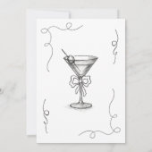 Retro Hand getekend een Tini One Martini Baby show Kaart (Achterkant)