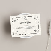 Retro Hand getekend Franse foto Horizontale bruilo Bedankkaart