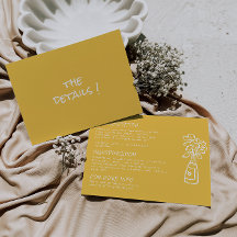 Retro Hand getekend geel kleurrijke bruiloft detai