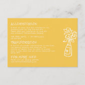 Retro Hand getekend geel kleurrijke bruiloft detai Informatiekaartje (Voorkant)