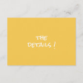 Retro Hand getekend geel kleurrijke bruiloft detai Informatiekaartje (Achterkant)