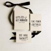 Retro Hand getekend Geschreven Cocktail Quirky Wed Kaart