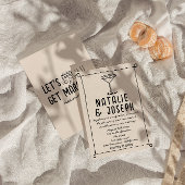 Retro Hand getekend Geschreven Cocktail Quirky Wed Kaart