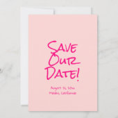 Retro Hand getekend geschreven eigenzinnige kleurr Save The Date (Achterkant)