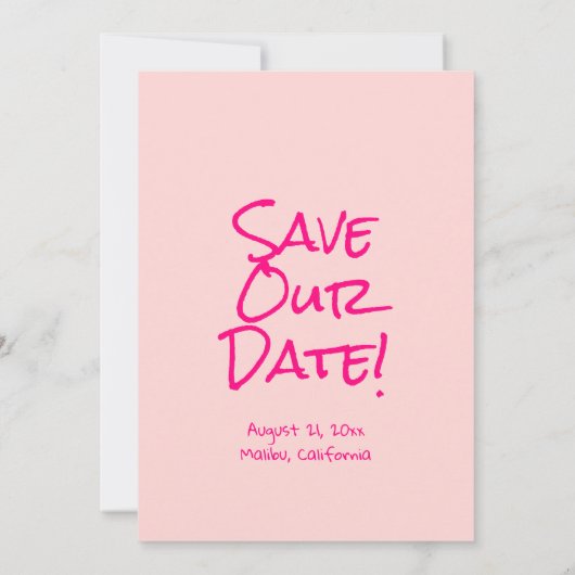 Retro Hand getekend geschreven eigenzinnige kleurr Save The Date (Achterkant)