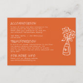 Retro Hand getekend Kleurrijke Bloemen Wedding Det Informatiekaartje (Voorkant)