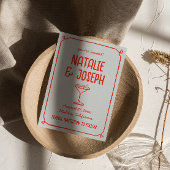 Retro Hand getekend Rood Blauw Cocktail Funky Wedd Save The Date