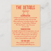 Retro Hand getekend Rood Eigenzinnig Unieke bruilo Informatiekaartje (Voorkant)