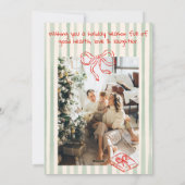 Retro Hand getekend Rood & Groen Grappige Kerstbom Feestdagenkaart (Achterkant)