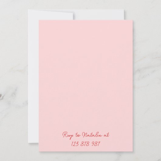 Retro Hand getekend Rood Roze Wavy 70s Verjaardags Kaart (Achterkant)