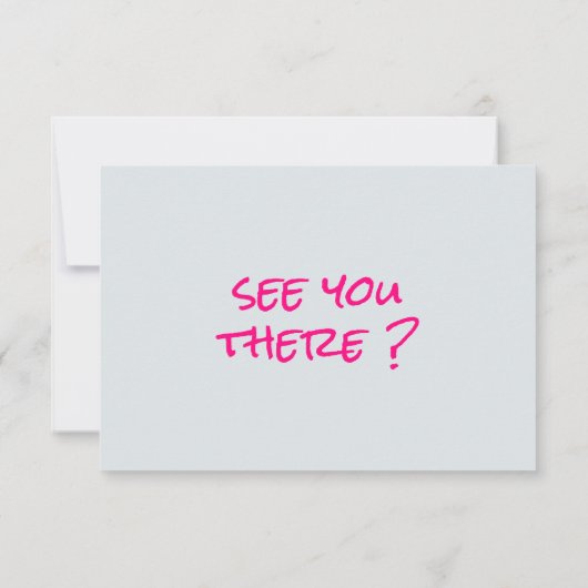 Retro Hand getekend Roze Funky QR Code Huwelijk RSVP Kaartje (Achterkant)