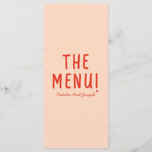 Retro Hand getekend Sinaasappel rood kleurrijke br Menu (Achterkant)