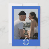 Retro Hand Getekende Franse Foto Huwelijk Kaart (Achterkant)