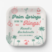 Retro Hand Getekende Palm Springs Vrijgezellenfees Papieren Bordje (Voorkant)