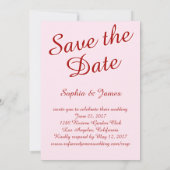 Retro Hand Getekende Platte 'Save The Date'-kaart Save The Date (Achterkant)
