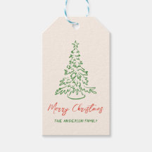 Retro  Hand getekende Unieke Boom Kerst