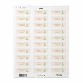 Retro  Hand getekende Unieke Boom Kerst Etiket (Full Sheet)