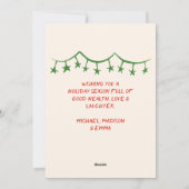 Retro Hand getekende Unieke Boom Kerst Feestdagenkaart (Achterkant)