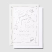 Retro Hand getrokken Afstudeerder Party Vellum Uit Vellum Uitnodigingen (Offset)