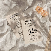 Retro Hand getrokken alles in een champagne bruilo Kaart